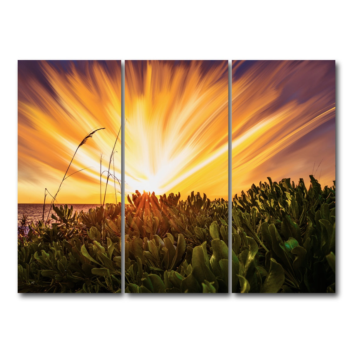 AUTO-MOCKUP WHITE | Exploding Sunset | 3 Piece | Gallery Wrap Canvas | group=8x18