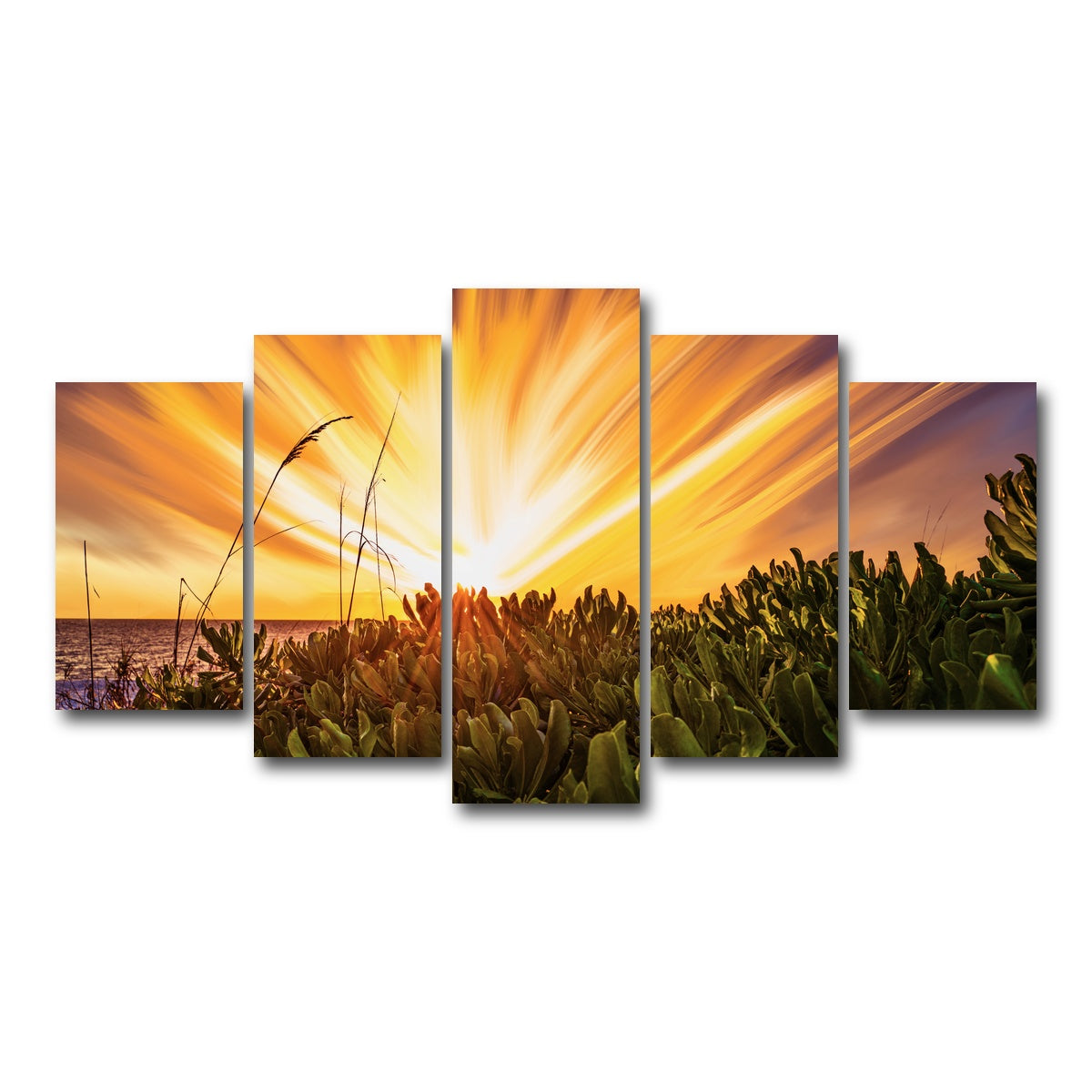 AUTO-MOCKUP WHITE | Exploding Sunset | 5 Piece | Gallery Wrap Canvas | group=5_normal