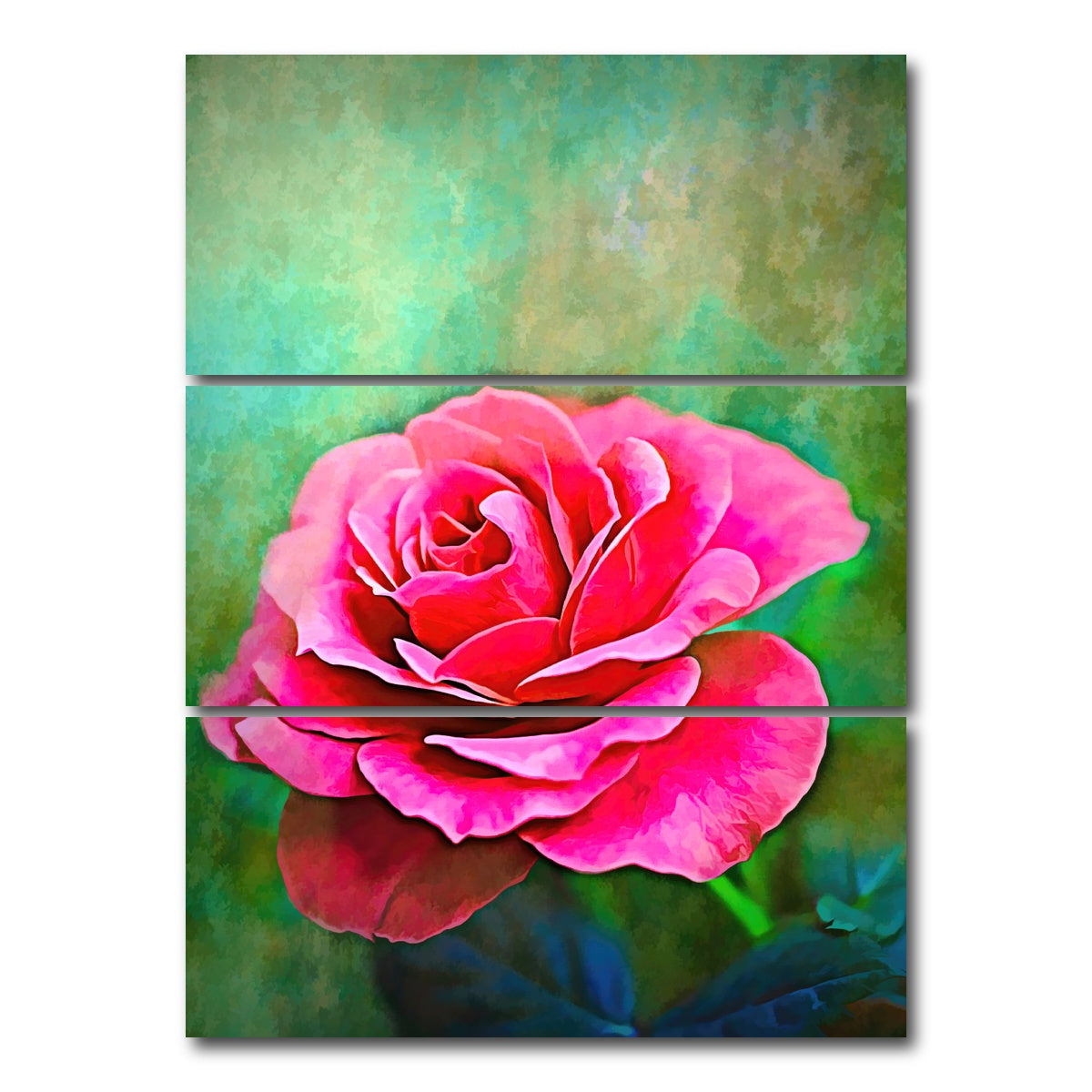 AUTO-MOCKUP WHITE | Exquisite Pink Rose | 3 Piece | Gallery Wrap Canvas | group=8x18_stacked