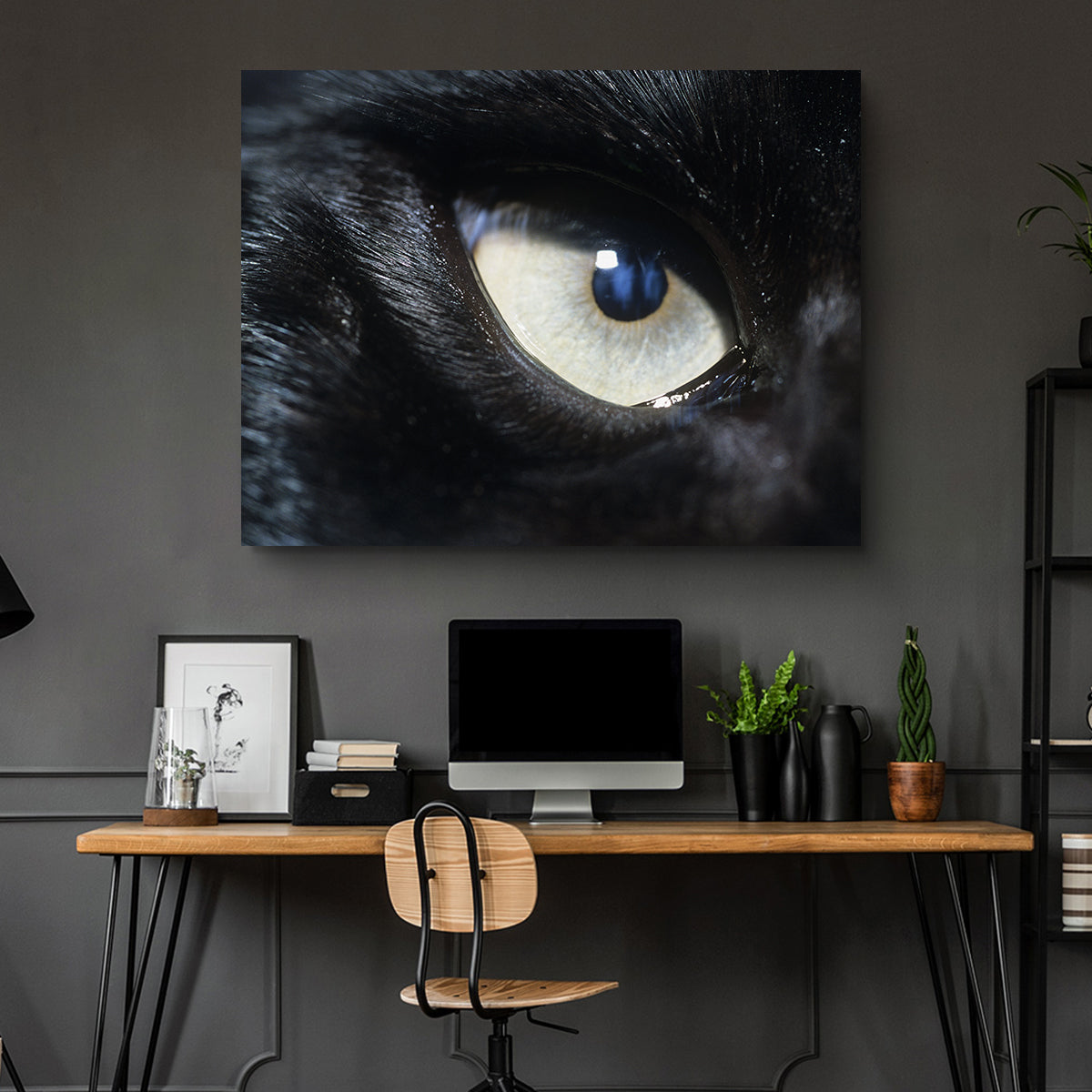 Eye of Black Wolf Wall Art