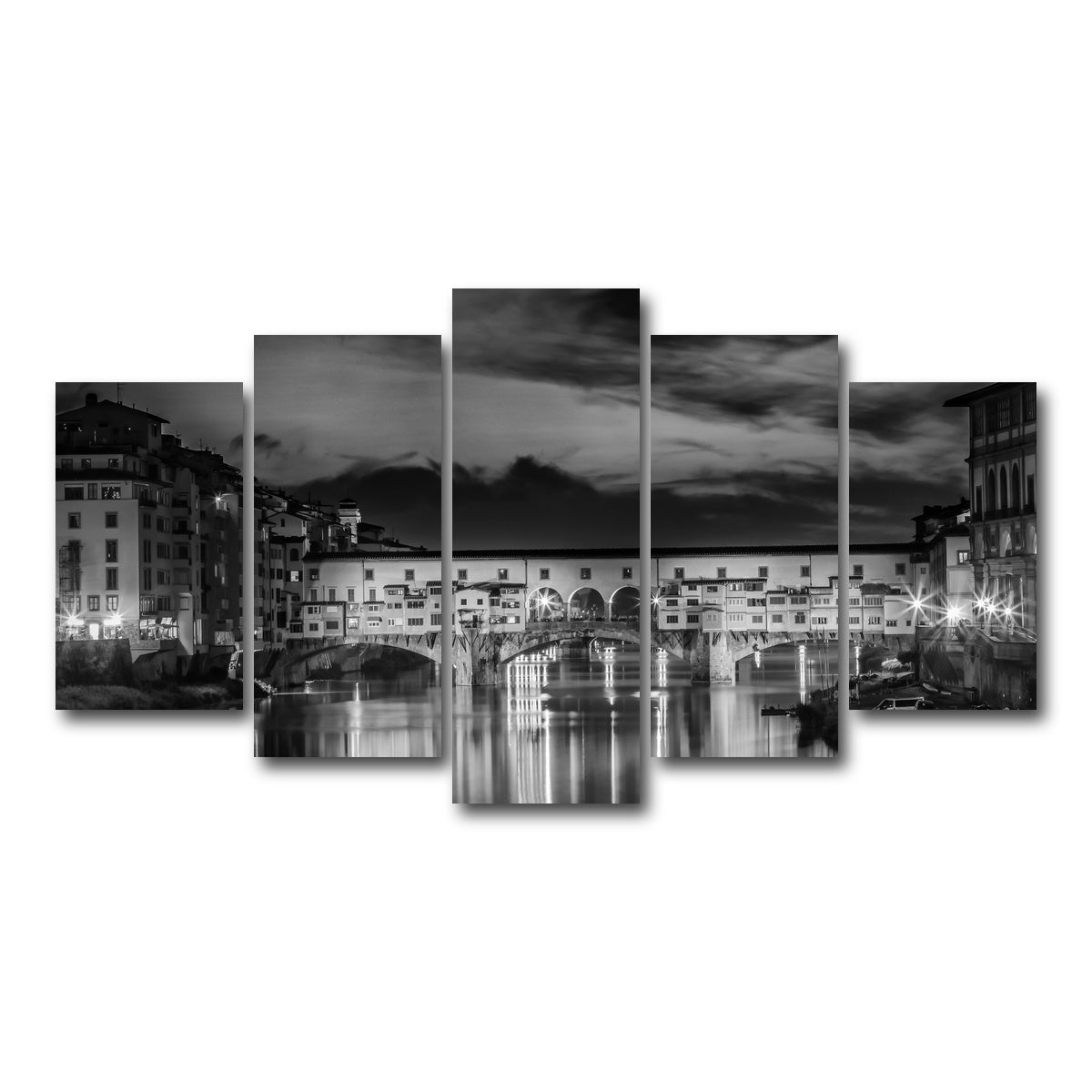 AUTO-MOCKUP WHITE | FLORENCE Ponte Vecchio at Sunset | 5 Piece | Gallery Wrap Canvas | group=5_normal