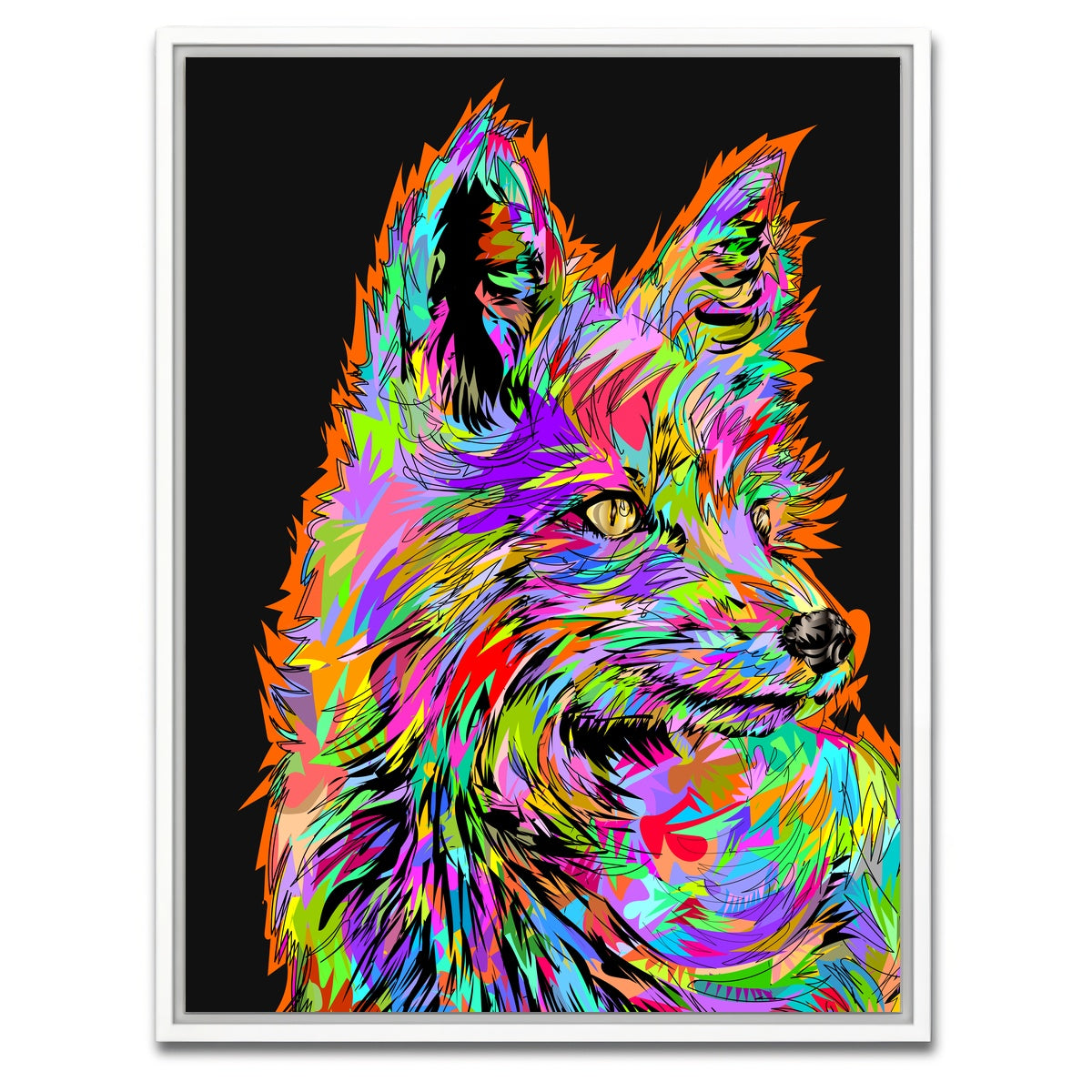 AUTO-MOCKUP WHITE | FOX DEVIL | 1 Piece | White Framed Canvas | group=3x4
