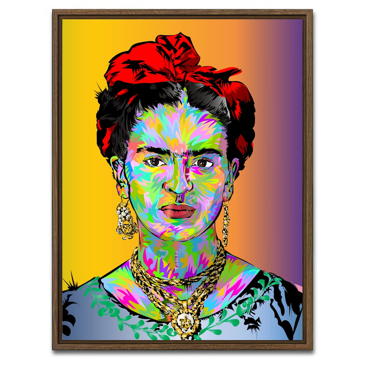 AUTO-MOCKUP WHITE | FRIDA Color | 1 Piece | Walnut Framed Canvas | group=3x4