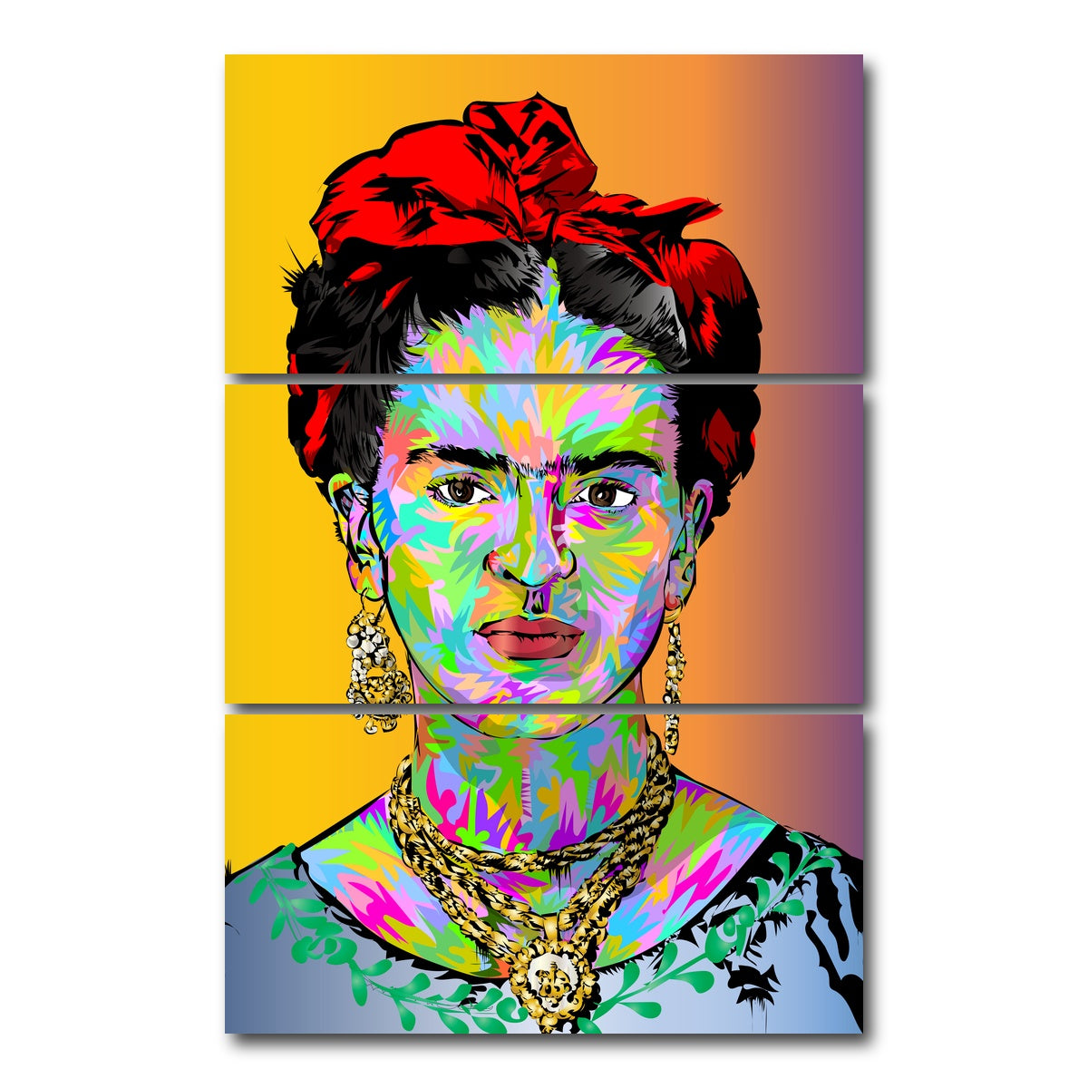 AUTO-MOCKUP WHITE | FRIDA Color | 3 Piece | Gallery Wrap Canvas | group=12x24_stacked