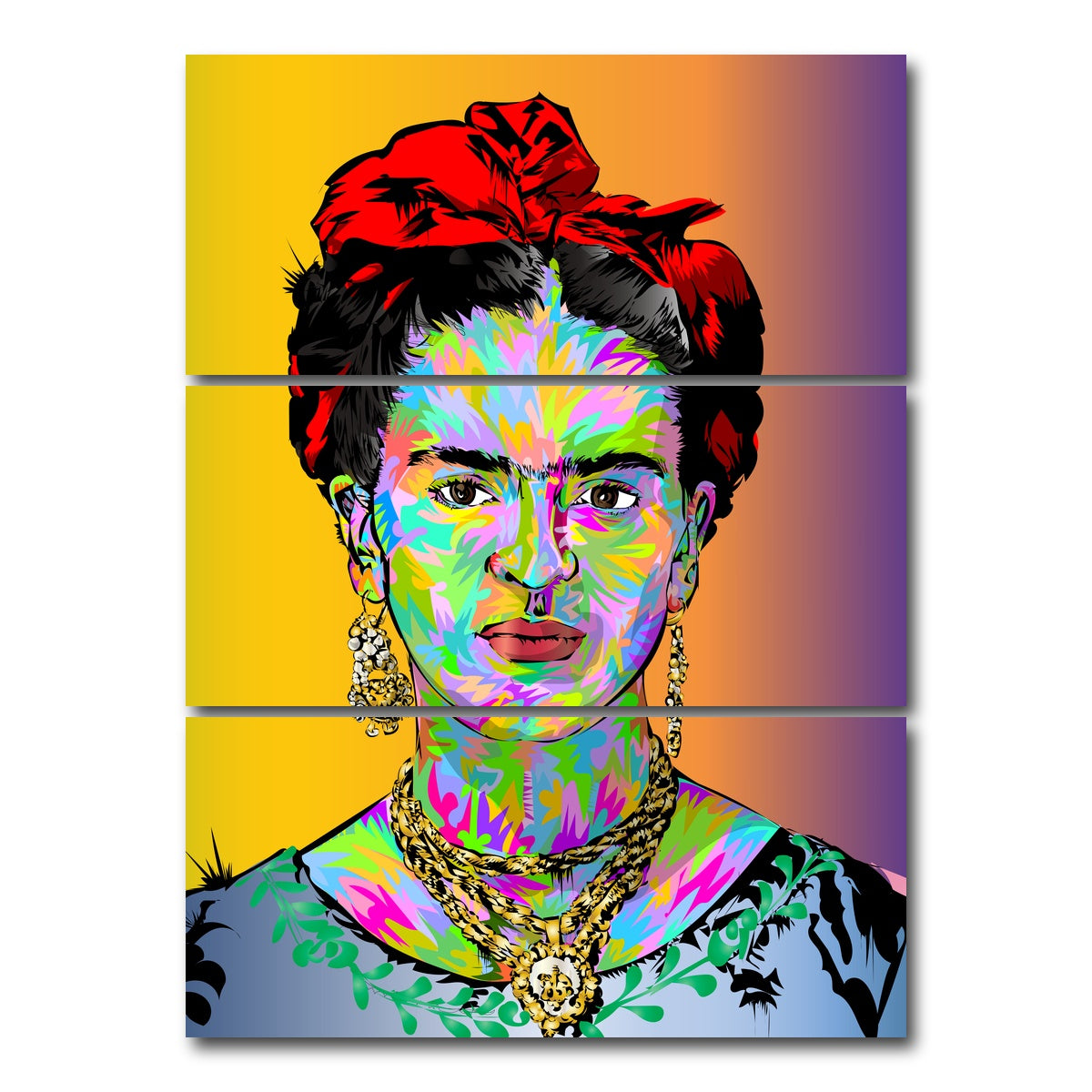 AUTO-MOCKUP WHITE | FRIDA Color | 3 Piece | Gallery Wrap Canvas | group=8x18_stacked