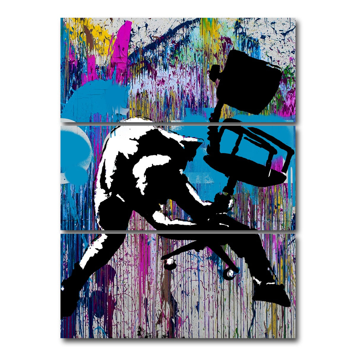 AUTO-MOCKUP WHITE | F the Office | 3 Piece | Gallery Wrap Canvas | group=8x18_stacked