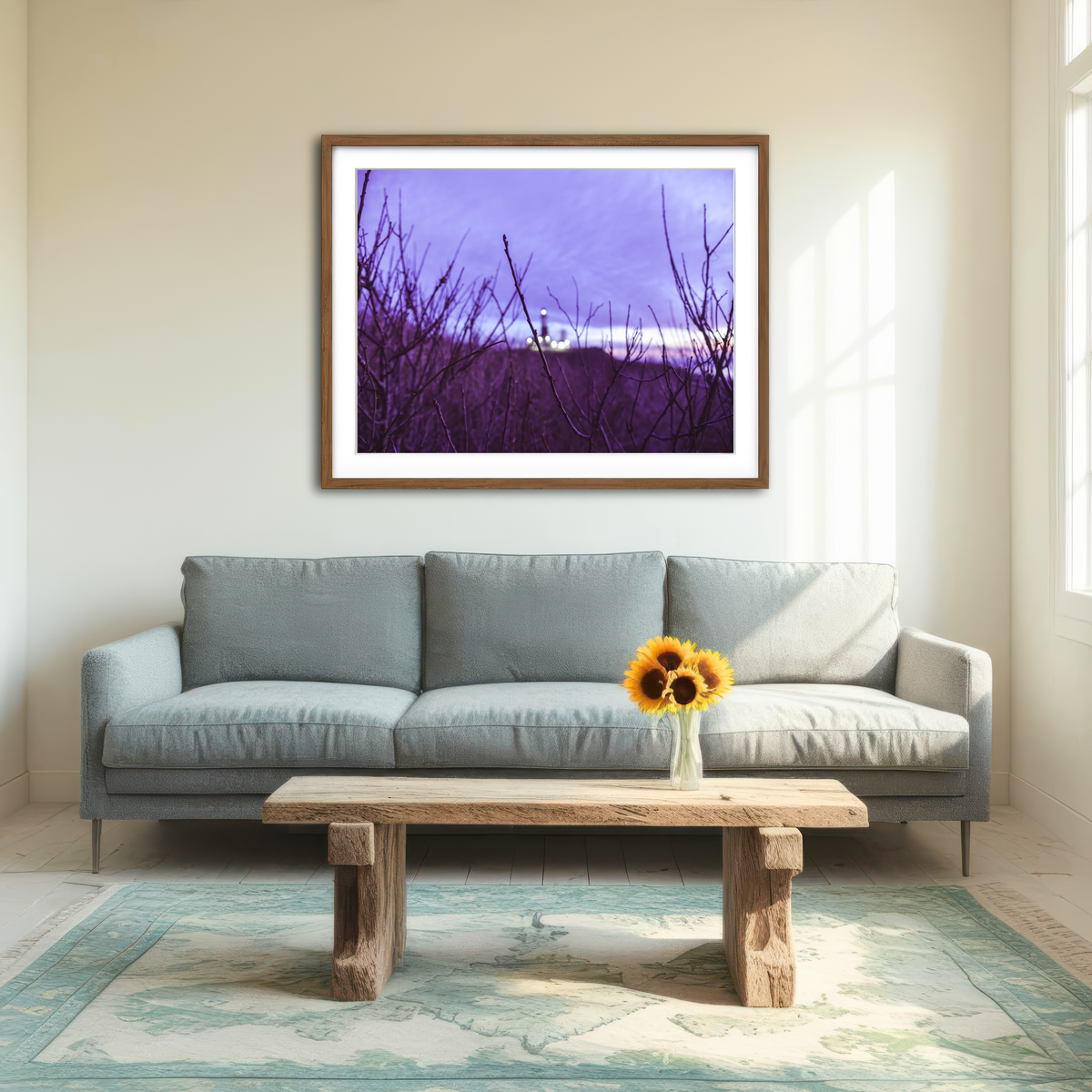 AUTO-MOCKUP ROOM | Faded Lighthouse Wall Art