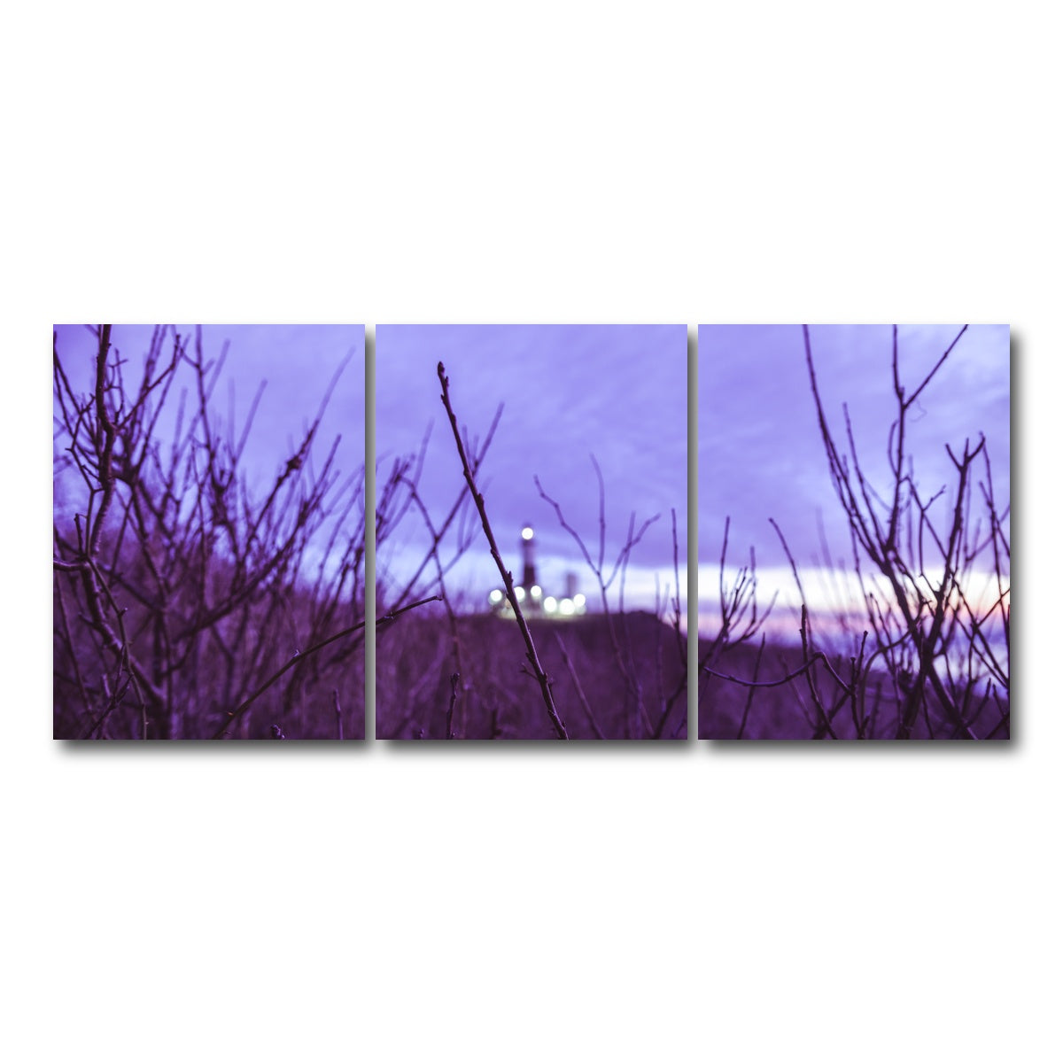 AUTO-MOCKUP WHITE | Faded Lighthouse | 3 Piece | Gallery Wrap Canvas | group=18x24