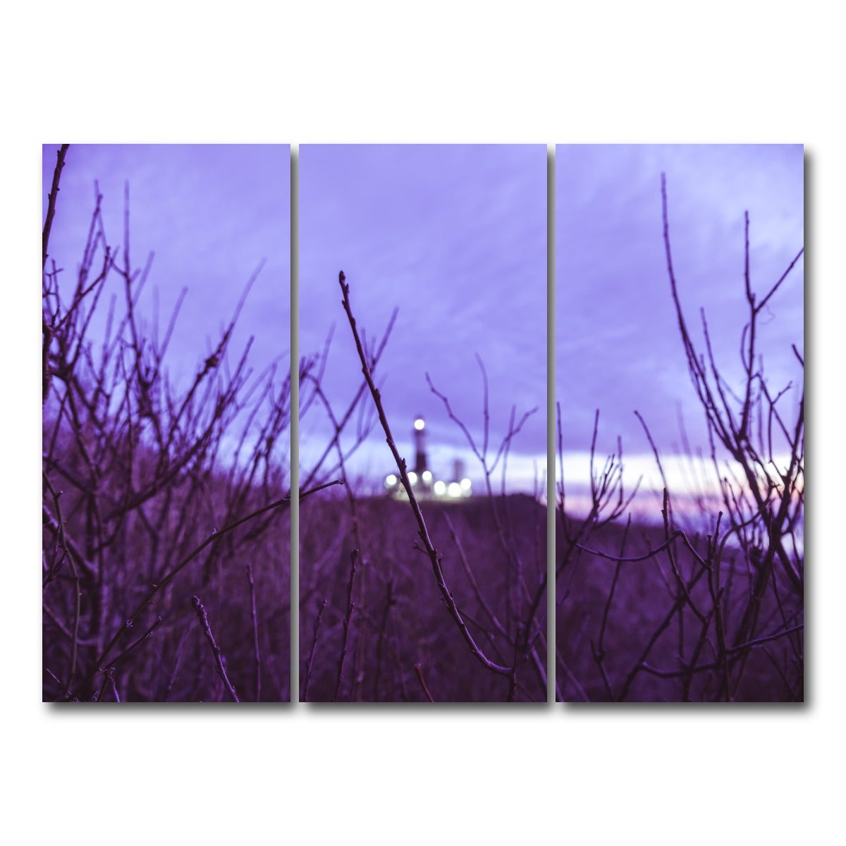 AUTO-MOCKUP WHITE | Faded Lighthouse | 3 Piece | Gallery Wrap Canvas | group=8x18