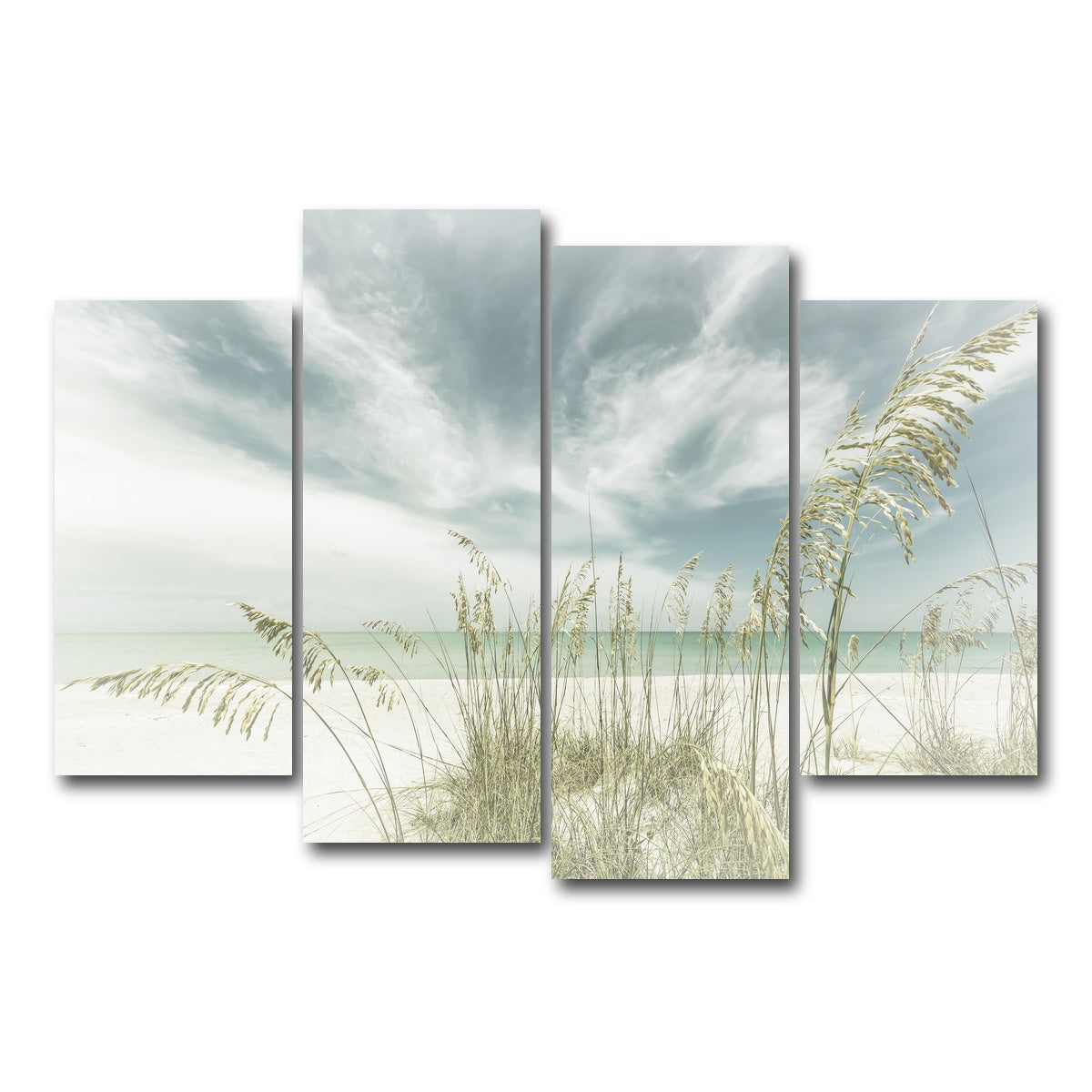 AUTO-MOCKUP WHITE | Faded calmness on the beach | 4 Piece | Gallery Wrap Canvas | group=4_short