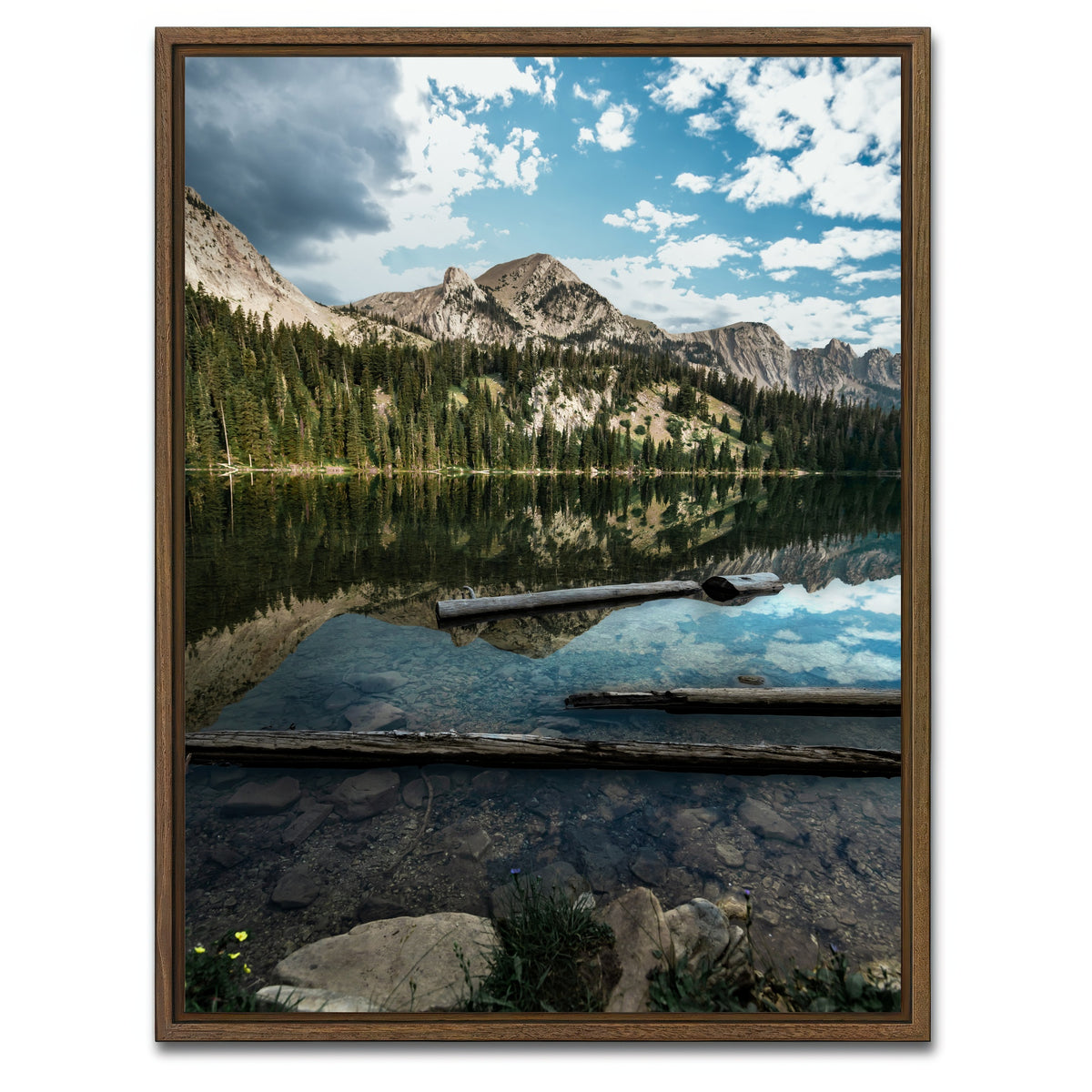 AUTO-MOCKUP WHITE | Fairy Lake Reflection | 1 Piece | Walnut Framed Canvas | group=3x4