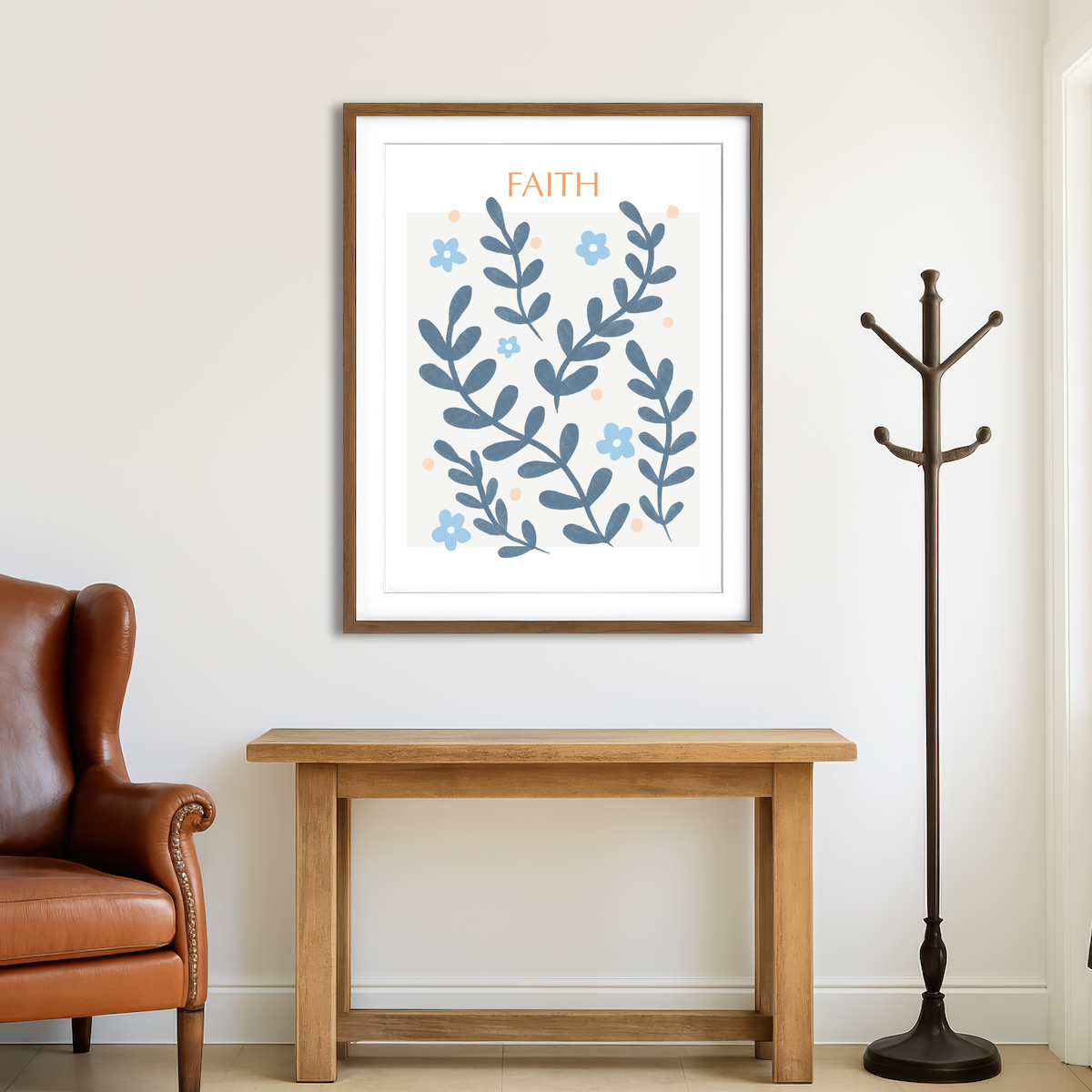 AUTO-MOCKUP ROOM | Faith Blue Wall Art
