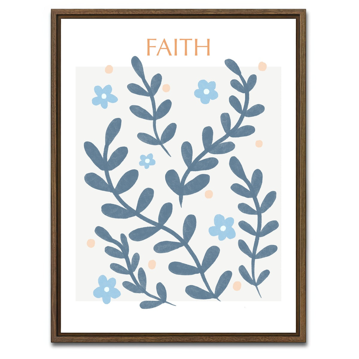AUTO-MOCKUP WHITE | Faith Blue | 1 Piece | Walnut Framed Canvas | group=3x4