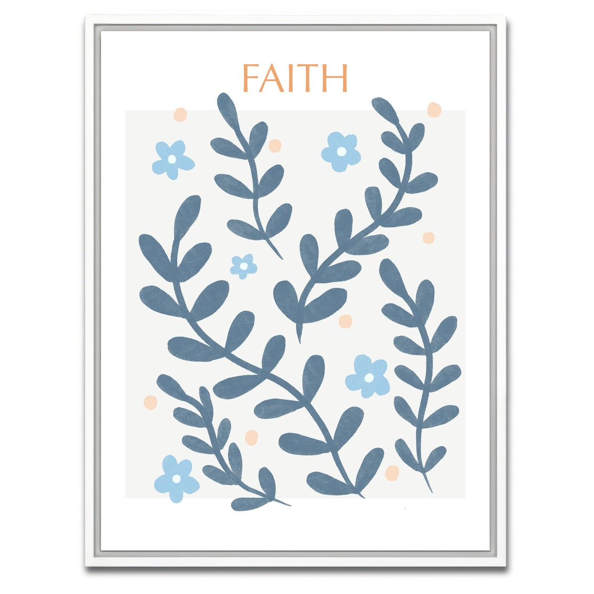 AUTO-MOCKUP WHITE | Faith Blue | 1 Piece | White Framed Canvas | group=3x4