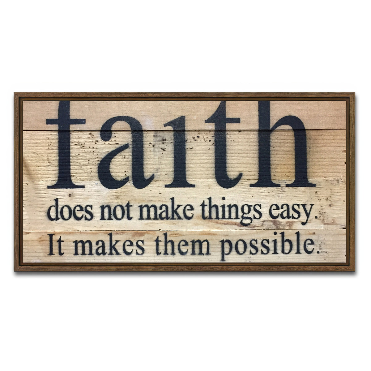 AUTO-MOCKUP WHITE | Faith Possible | 1 Piece | Walnut Framed Canvas | group=2x1