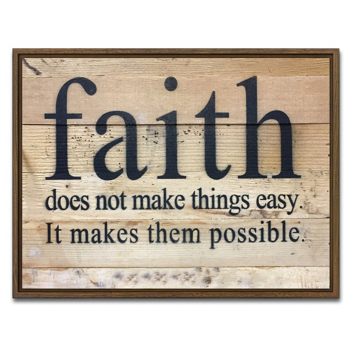 AUTO-MOCKUP WHITE | Faith Possible | 1 Piece | Walnut Framed Canvas | group=4x3