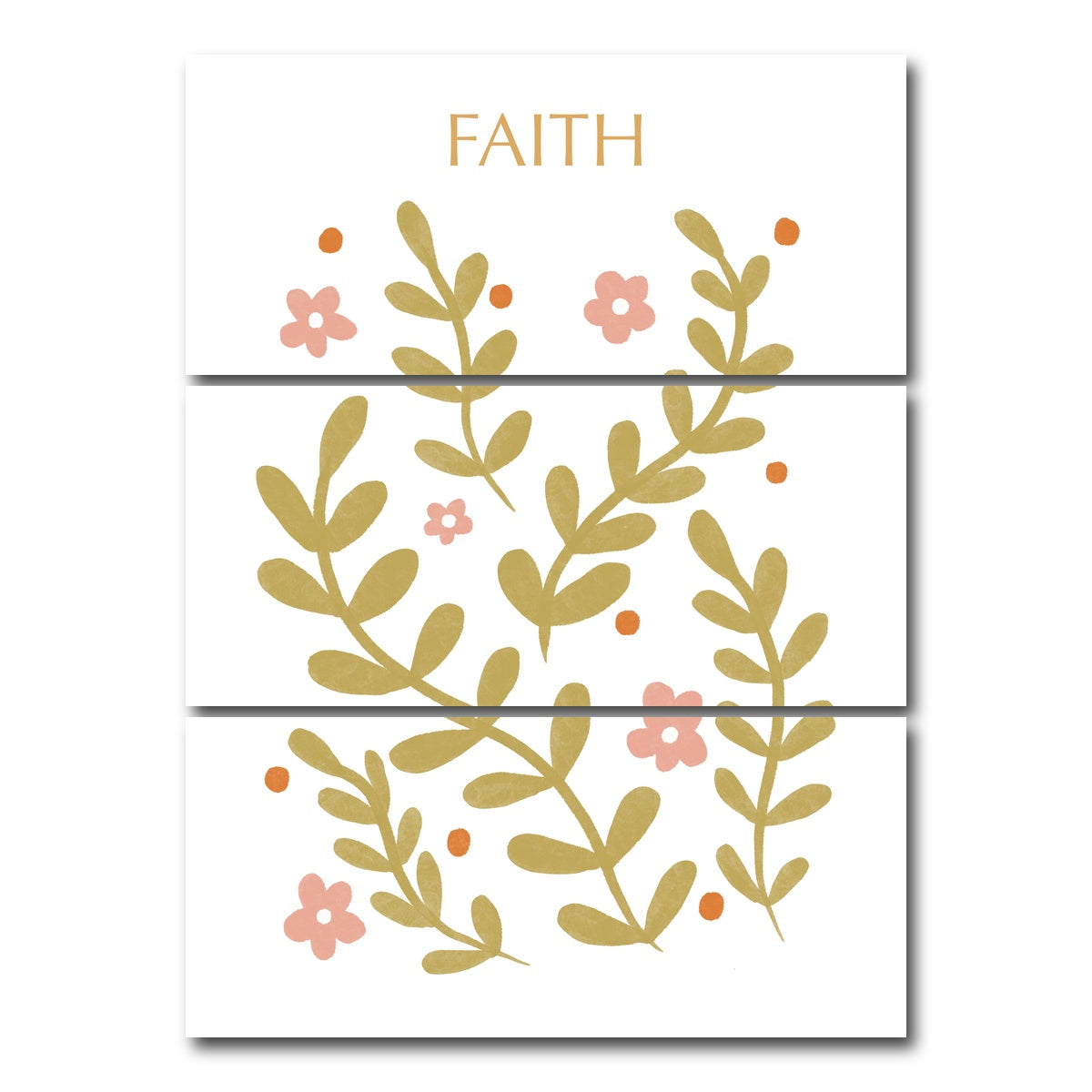 AUTO-MOCKUP WHITE | Faith Warm | 3 Piece | Gallery Wrap Canvas | group=8x18_stacked