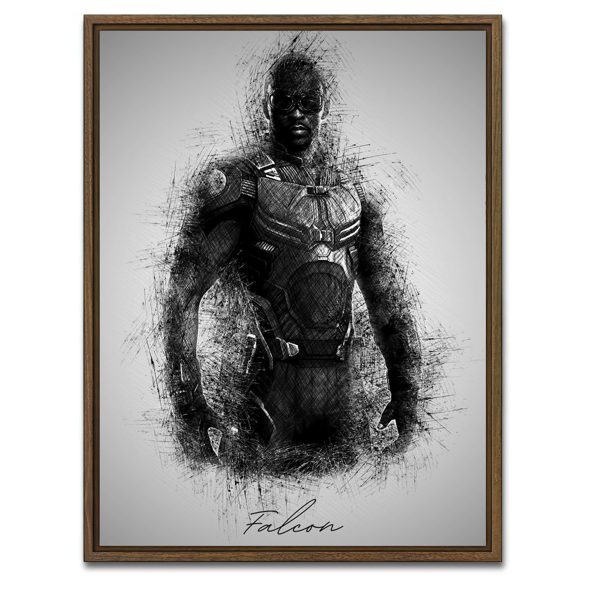 AUTO-MOCKUP WHITE | Falcon | 1 Piece | Walnut Framed Canvas | group=3x4