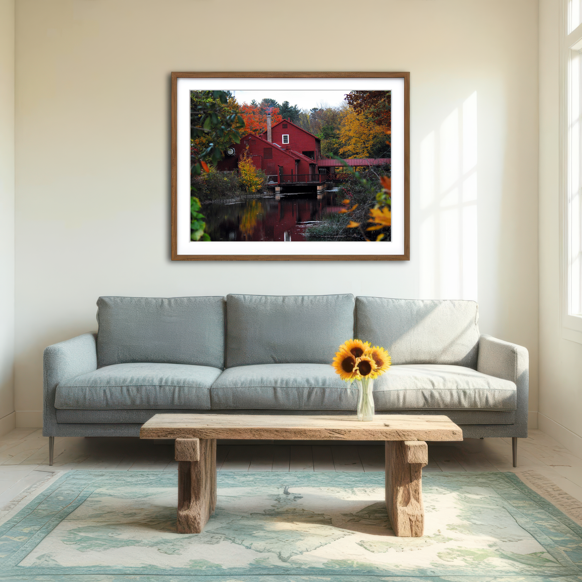 AUTO-MOCKUP ROOM | Fall Colors in Historic Connecticut Wall Art