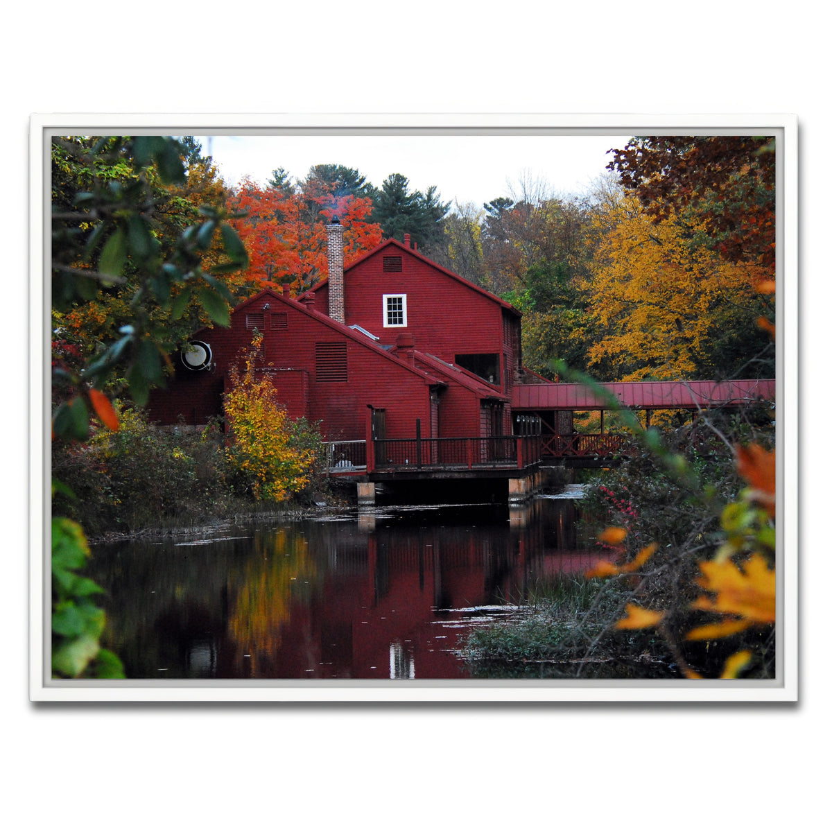 AUTO-MOCKUP WHITE | Fall Colors in Historic Connecticut | 1 Piece | White Framed Canvas | group=4x3