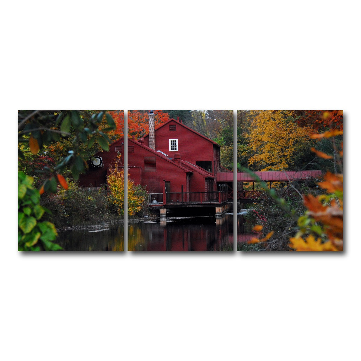 AUTO-MOCKUP WHITE | Fall Colors in Historic Connecticut | 3 Piece | Gallery Wrap Canvas | group=18x24