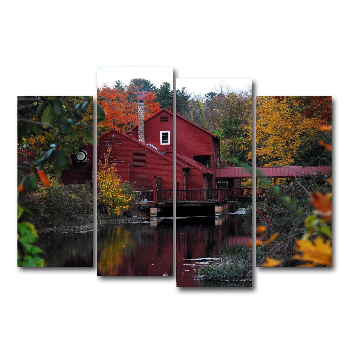 AUTO-MOCKUP WHITE | Fall Colors in Historic Connecticut | 4 Piece | Gallery Wrap Canvas | group=4_normal