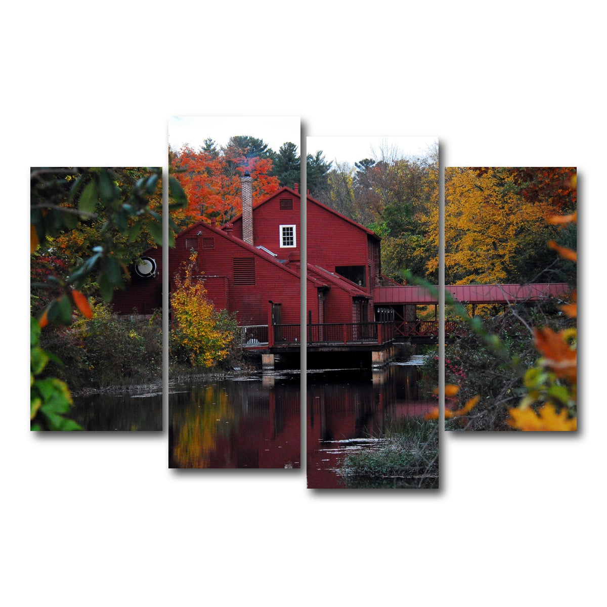 AUTO-MOCKUP WHITE | Fall Colors in Historic Connecticut | 4 Piece | Gallery Wrap Canvas | group=4_short