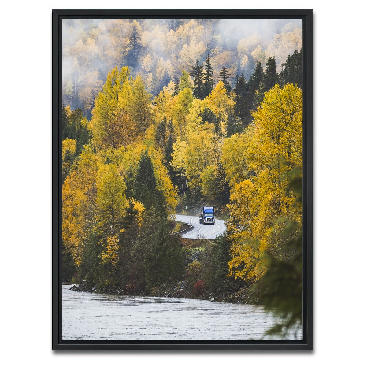 AUTO-MOCKUP WHITE | Fall Colors in Northern BC 3 | 1 Piece | Black Framed Canvas | group=3x4