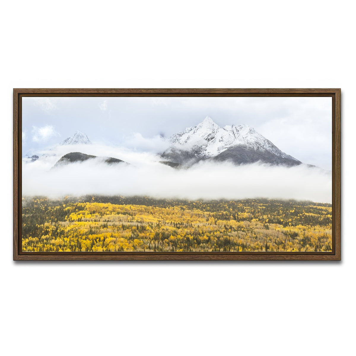 AUTO-MOCKUP WHITE | Fall Colors in Northern BC 8 | 1 Piece | Walnut Framed Canvas | group=2x1