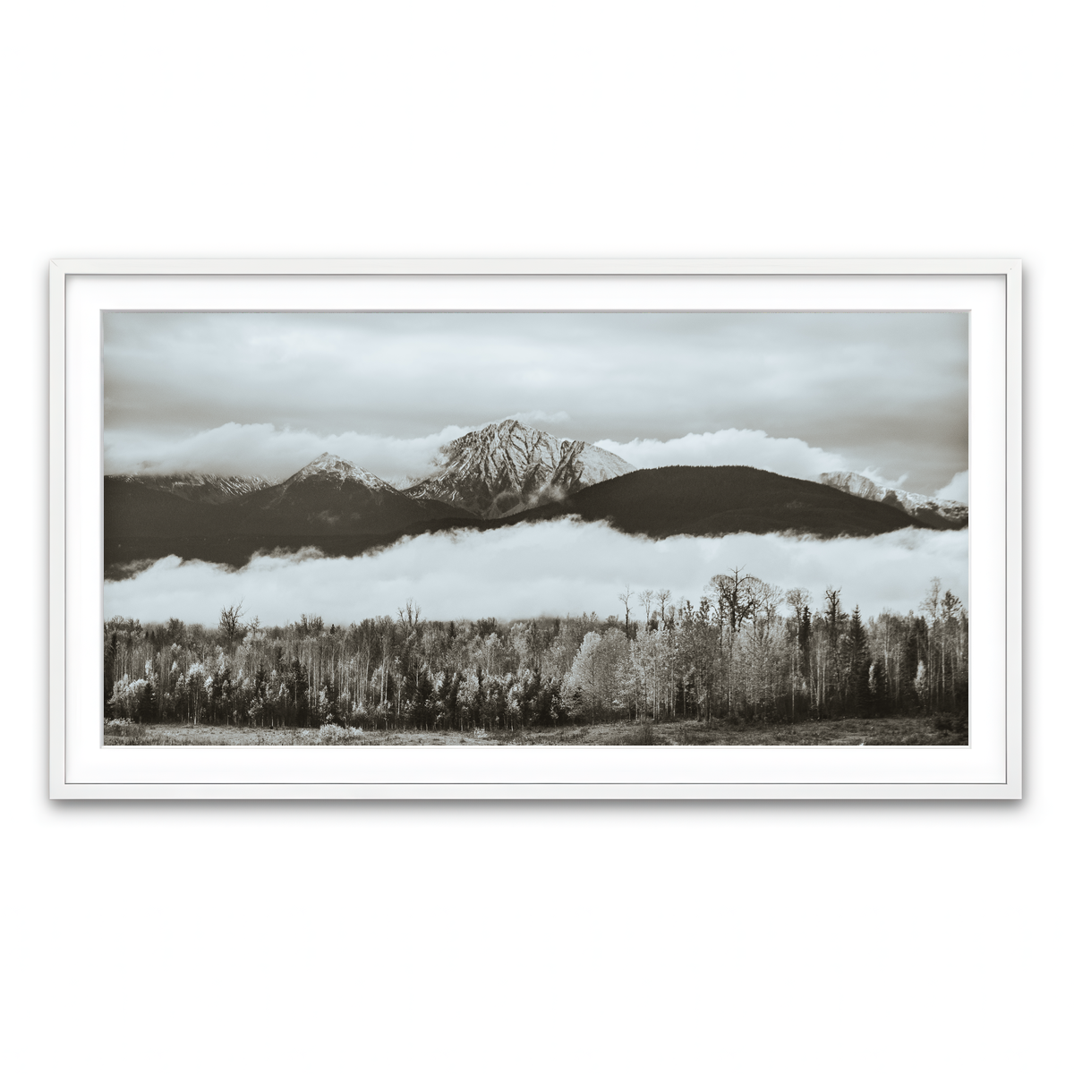 Framed Print 2x1 White