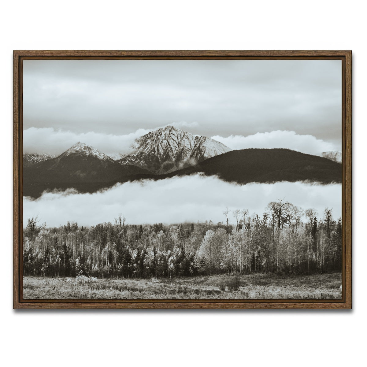 AUTO-MOCKUP WHITE | Fall Colors in Northern BC 9 | 1 Piece | Walnut Framed Canvas | group=4x3