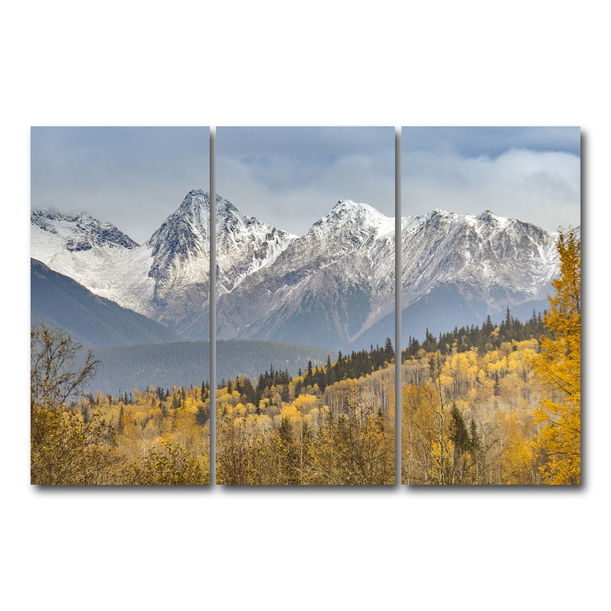 AUTO-MOCKUP WHITE | Fall Colors in Northern BC | 3 Piece | Gallery Wrap Canvas | group=12x24