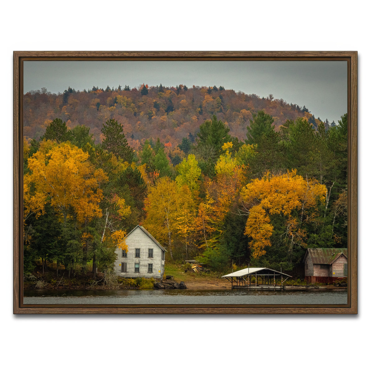 AUTO-MOCKUP WHITE | Fall in the Adirondacks | 1 Piece | Walnut Framed Canvas | group=4x3