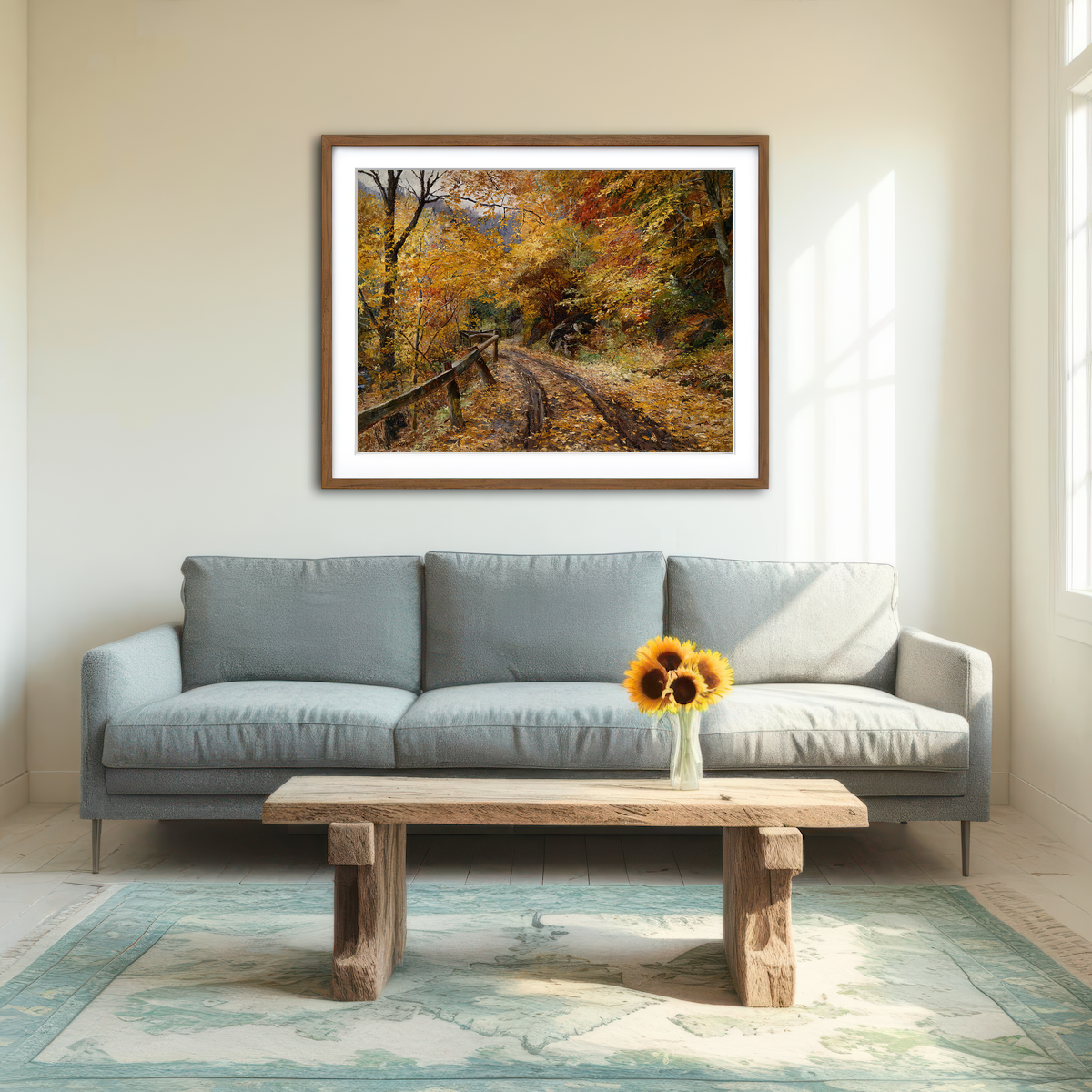 AUTO-MOCKUP ROOM | Falling Leaves Wall Art
