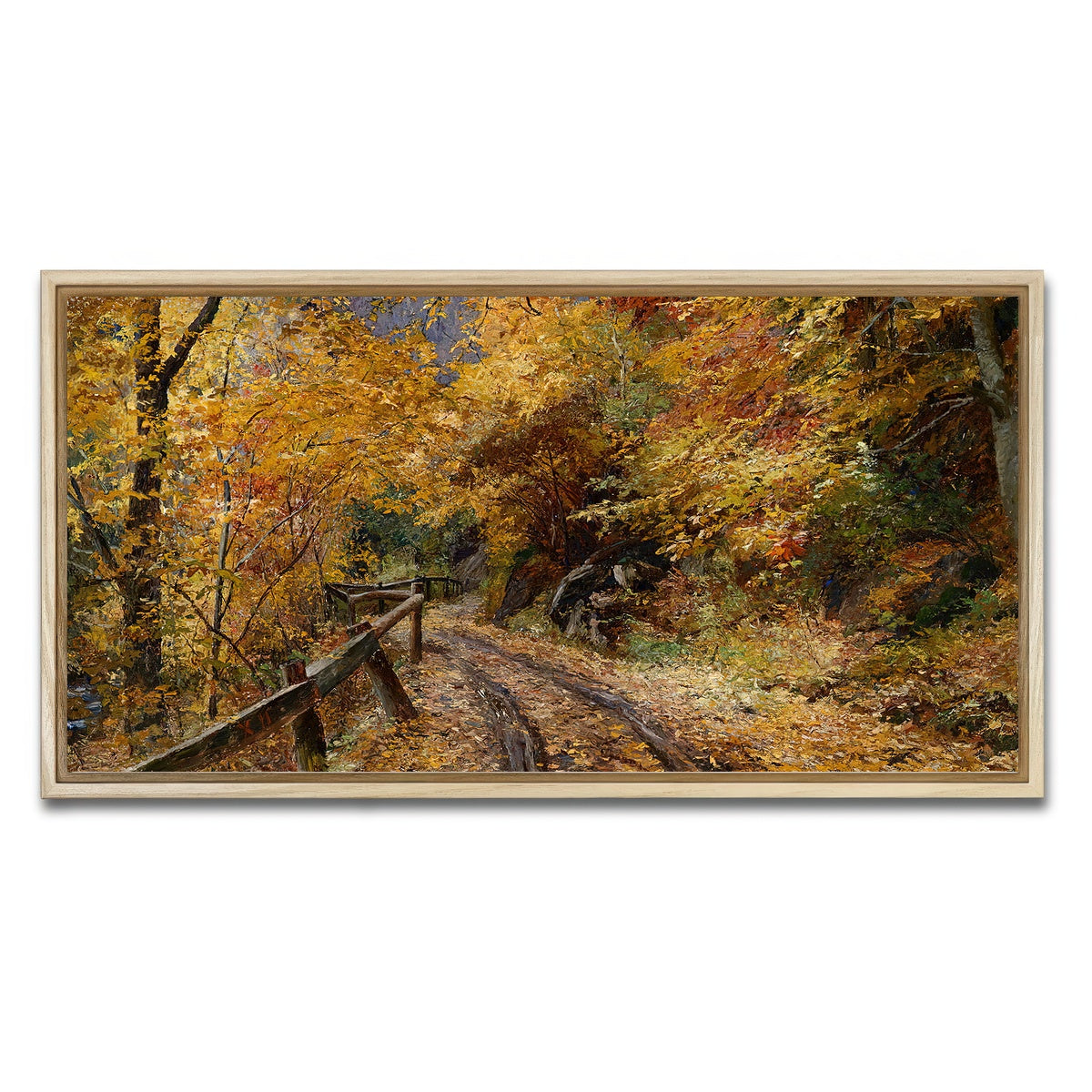 AUTO-MOCKUP WHITE | Falling Leaves | 1 Piece | Natural Framed Canvas | group=2x1