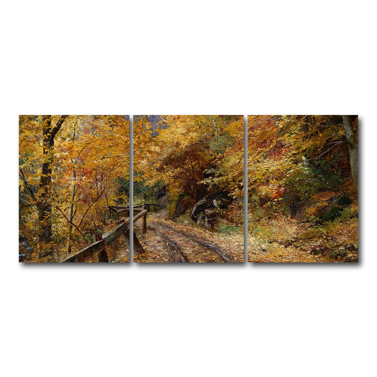 AUTO-MOCKUP WHITE | Falling Leaves | 3 Piece | Gallery Wrap Canvas | group=18x24