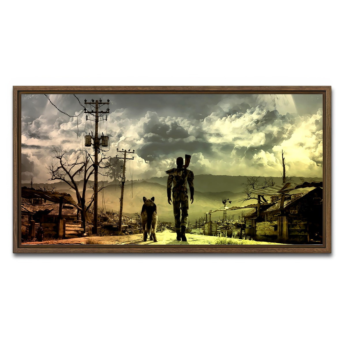 AUTO-MOCKUP WHITE | Fallout | 1 Piece | Walnut Framed Canvas | group=2x1