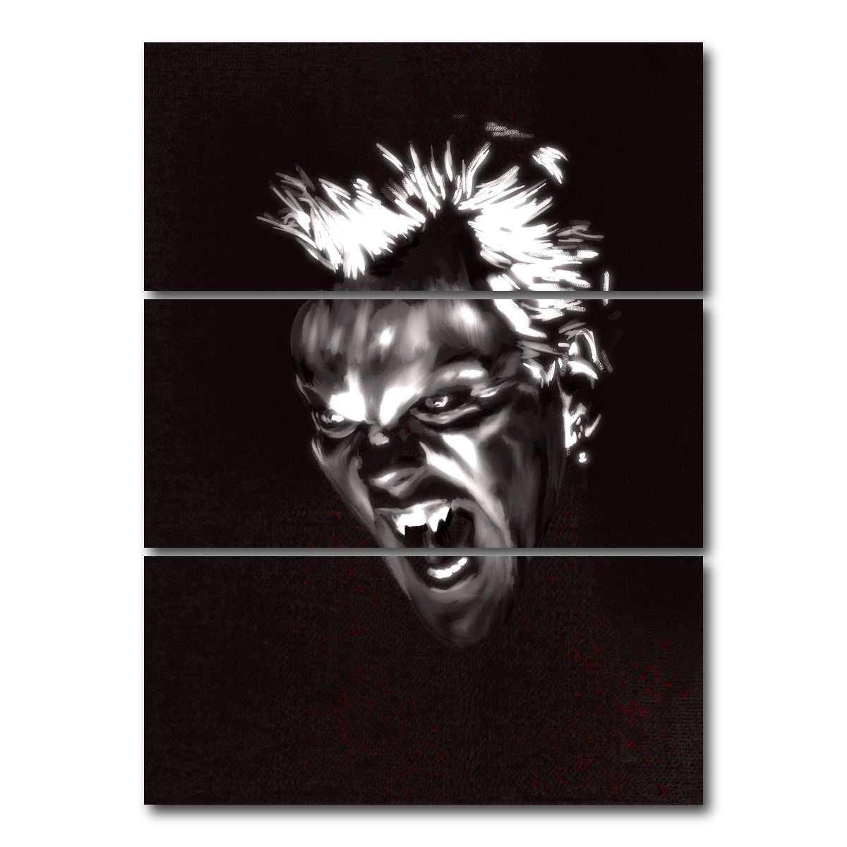 AUTO-MOCKUP WHITE | Fangs Out | 3 Piece | Gallery Wrap Canvas | group=8x18_stacked