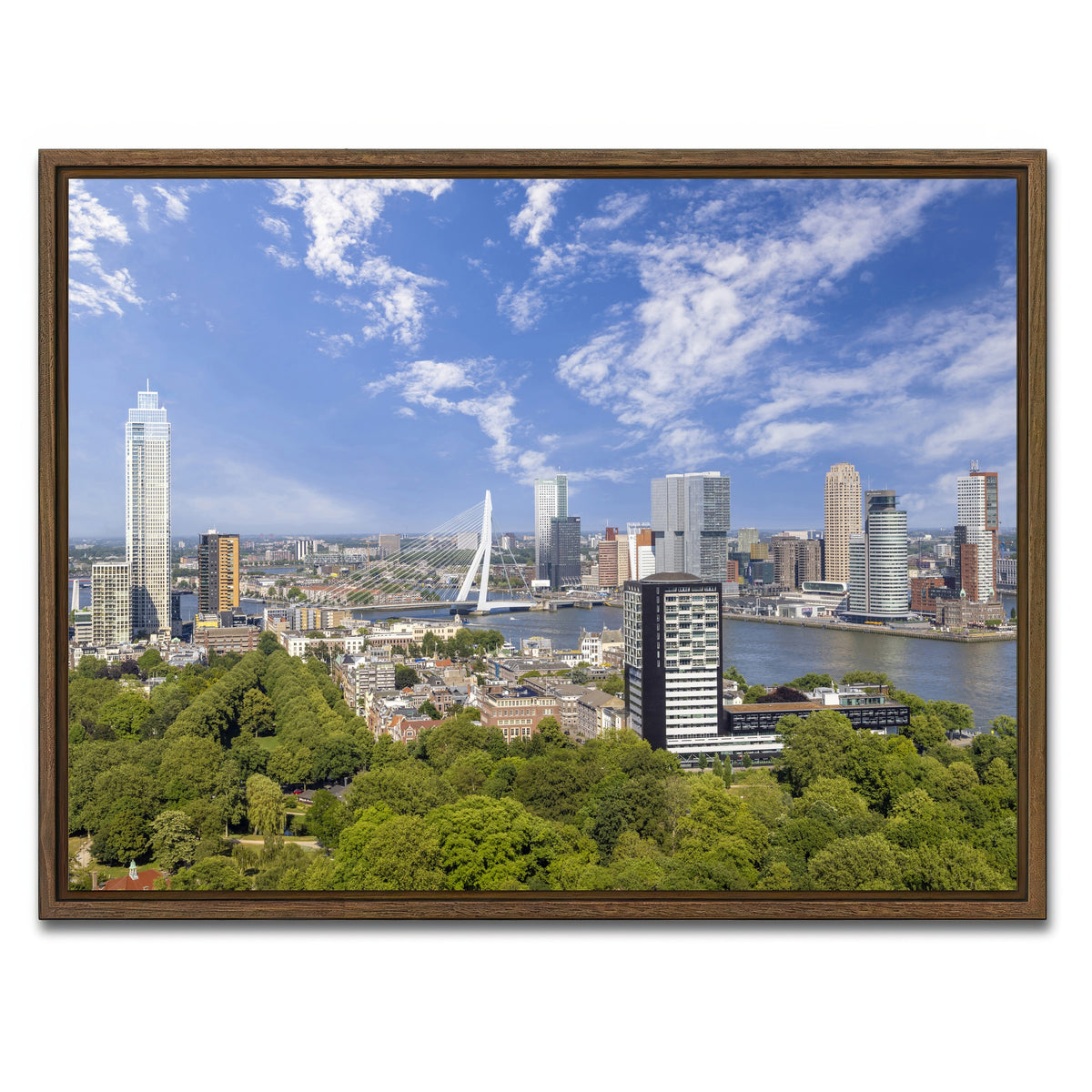 AUTO-MOCKUP WHITE | Fantastic Rotterdam Impression | 1 Piece | Walnut Framed Canvas | group=4x3