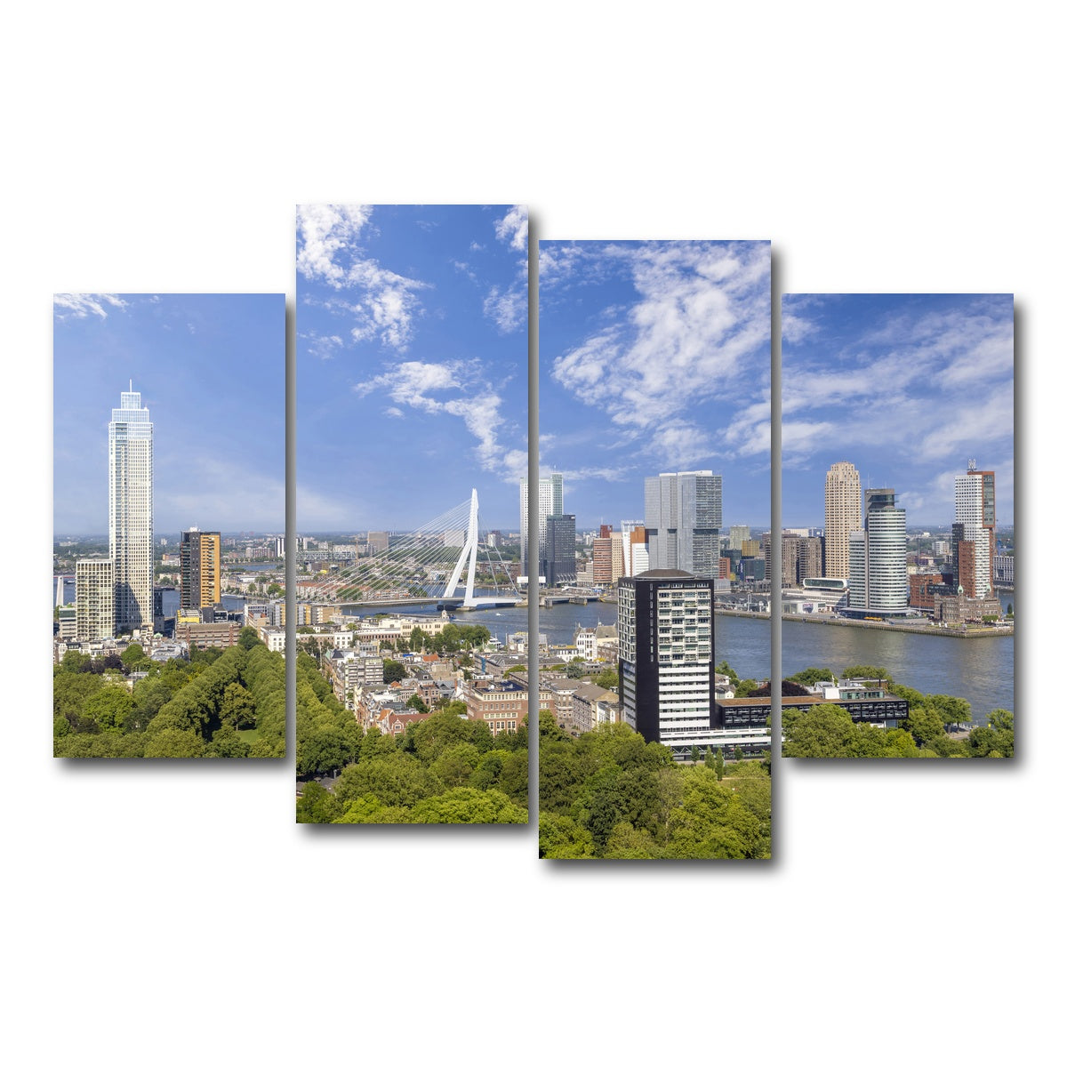 AUTO-MOCKUP WHITE | Fantastic Rotterdam Impression | 4 Piece | Gallery Wrap Canvas | group=4_short