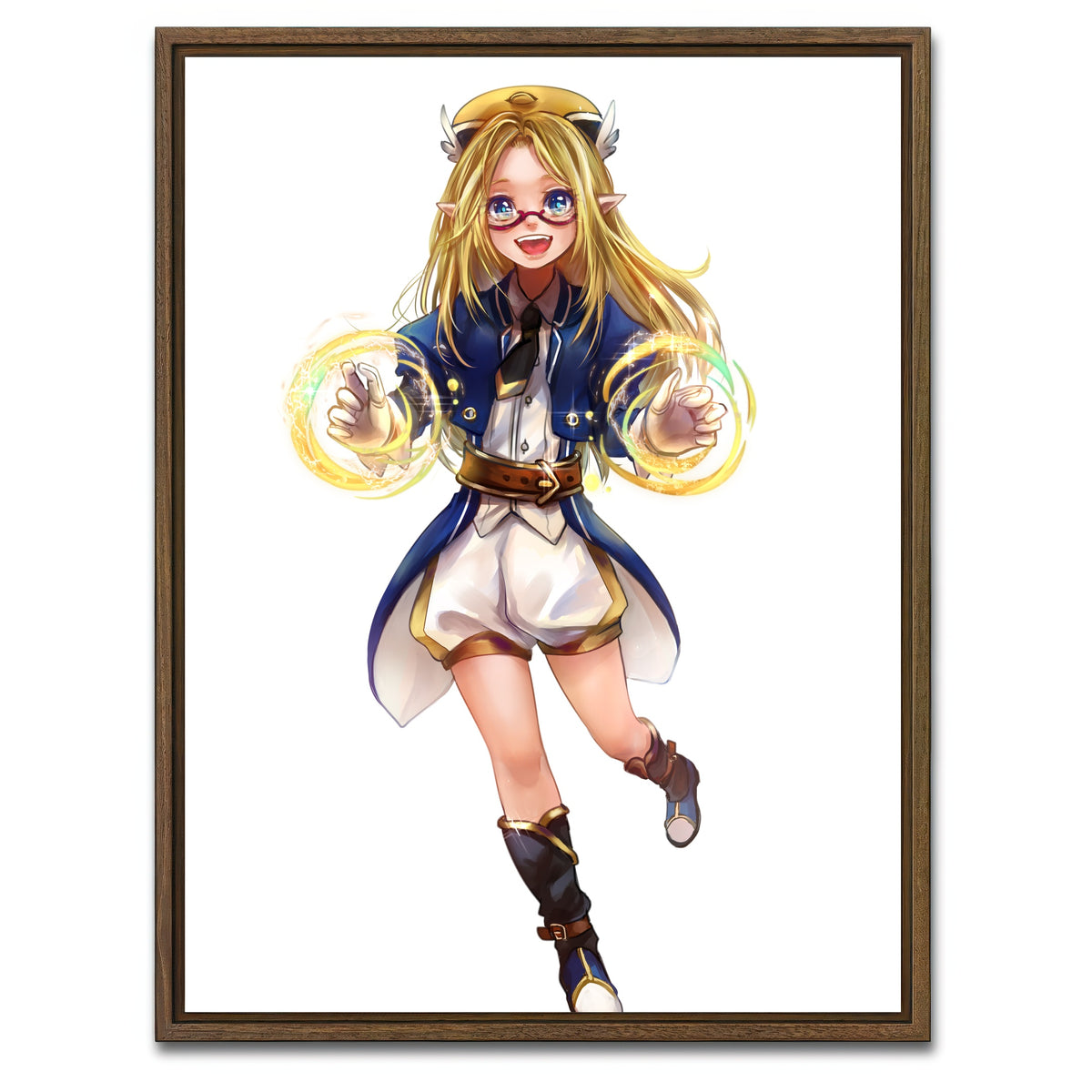 AUTO-MOCKUP WHITE | Fantasy Elf Girl | 1 Piece | Walnut Framed Canvas | group=3x4