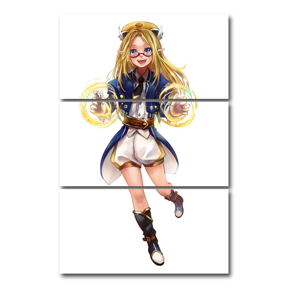 AUTO-MOCKUP WHITE | Fantasy Elf Girl | 3 Piece | Gallery Wrap Canvas | group=12x24_stacked