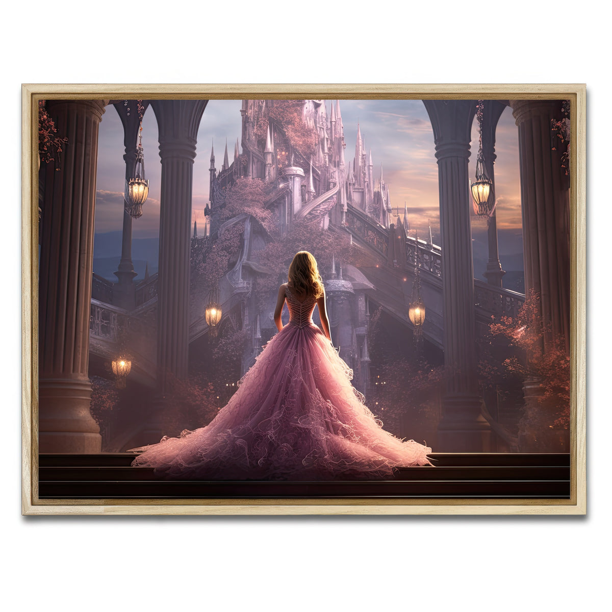 AUTO-MOCKUP WHITE | Fantasy Princess | 1 Piece | Natural Framed Canvas | group=4x3