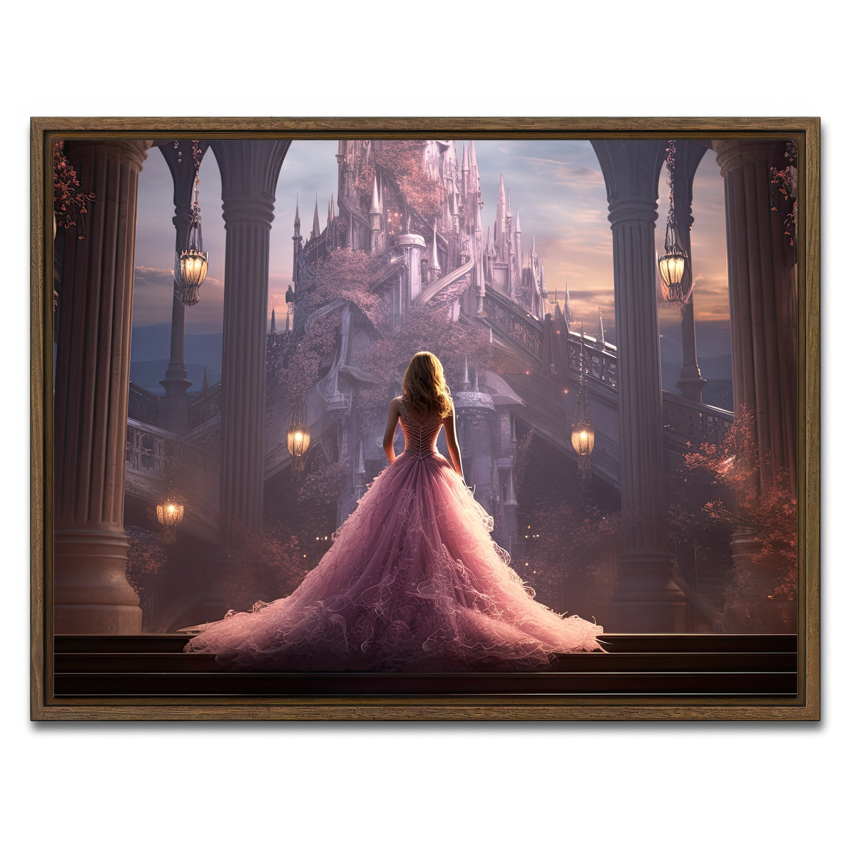 AUTO-MOCKUP WHITE | Fantasy Princess | 1 Piece | Walnut Framed Canvas | group=4x3
