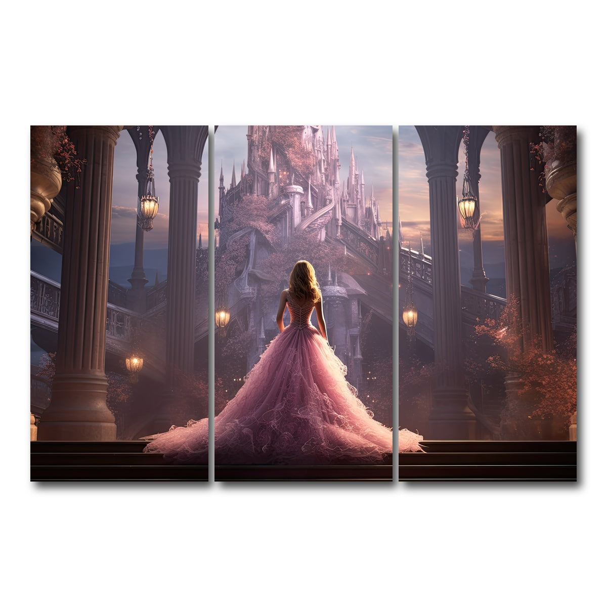 AUTO-MOCKUP WHITE | Fantasy Princess | 3 Piece | Gallery Wrap Canvas | group=12x24
