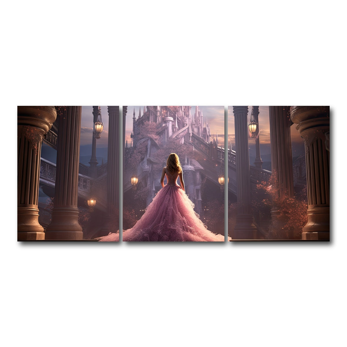 AUTO-MOCKUP WHITE | Fantasy Princess | 3 Piece | Gallery Wrap Canvas | group=18x24