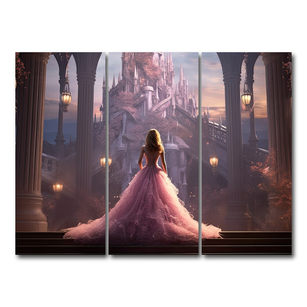 AUTO-MOCKUP WHITE | Fantasy Princess | 3 Piece | Gallery Wrap Canvas | group=8x18
