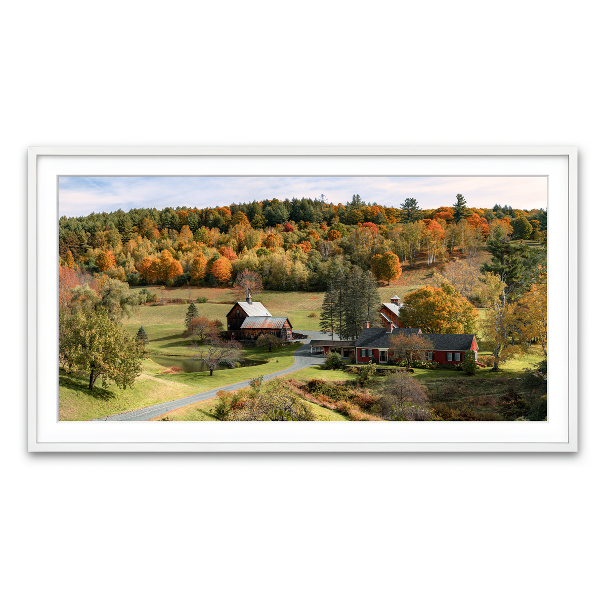 Framed Print 2x1 White