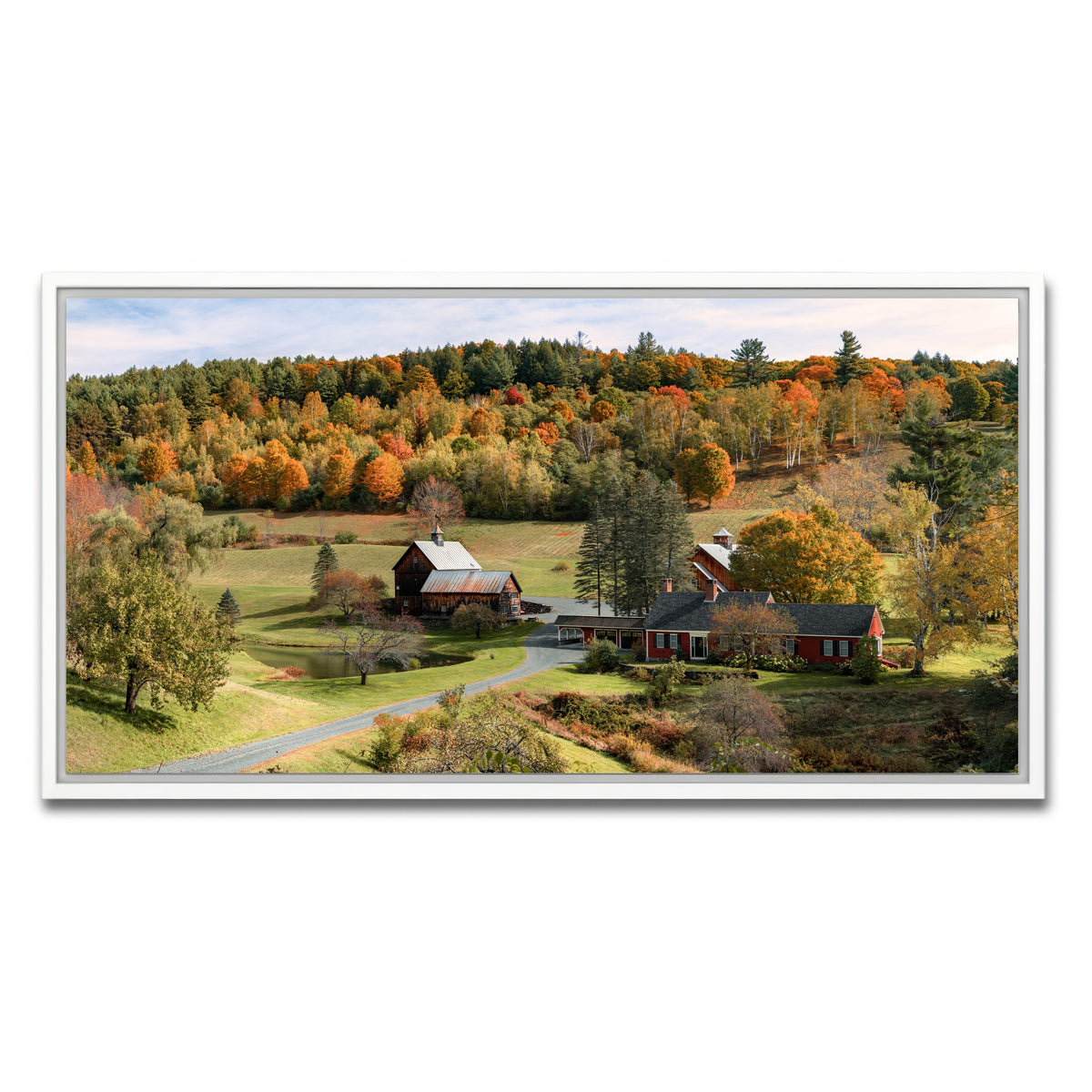 AUTO-MOCKUP WHITE | Farmstead Panoramic | 1 Piece | White Framed Canvas | group=2x1