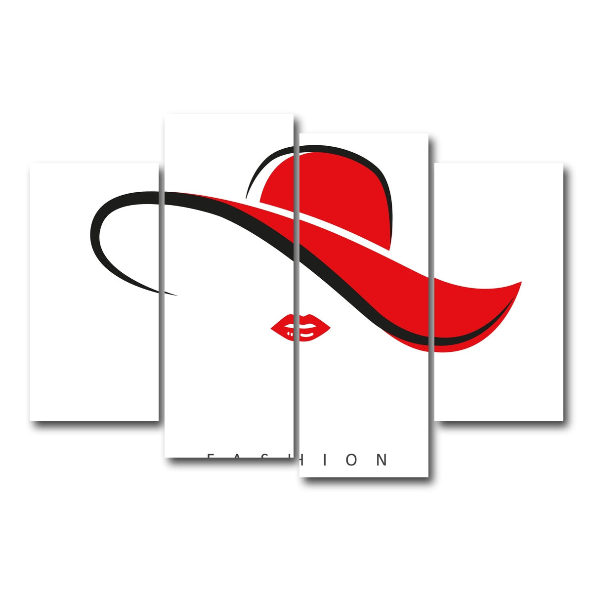 AUTO-MOCKUP WHITE | Fashion Red | 4 Piece | Gallery Wrap Canvas | group=4_short